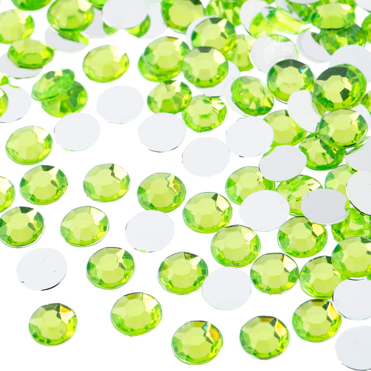 John Bead 8mm Acrylic Round Flat Back Rhinestones, 1,000ct.